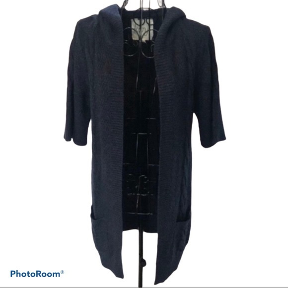 Kenji Angora Blend Short Sleeve Open Cardigan Sz S - Picture 1 of 9